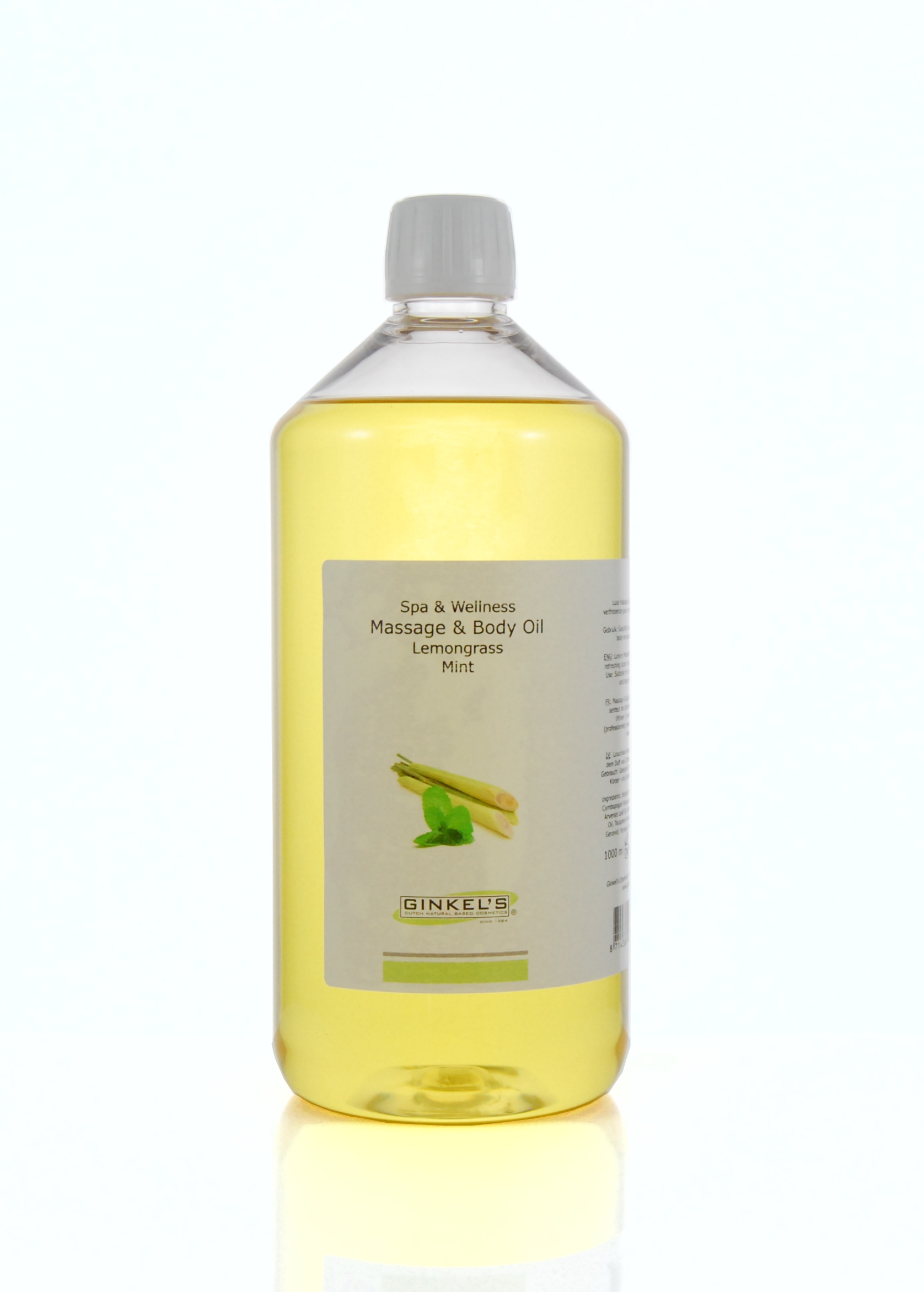 Massage & Body Oil Lemongrass & Mint 1000 ml Ginkel's Cosmetics